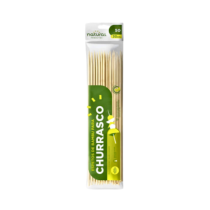 Espeto de bambu 30 cm com 50 unidades Natural