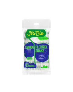 Canudo Bio 8 mm Flexível Sache Com 100 unidades Straw