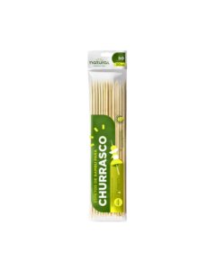 Espeto de bambu 30 cm com 50 unidades Natural