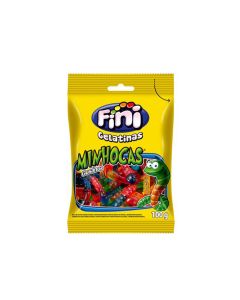 Balas de Gelatina Minhocas Brilho Fini 100g