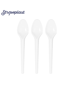 Colher Branca com 50 unidades Straw Sobremesa 