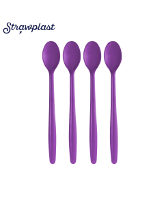 Colher Roxa Longa com 50 unidades Straw