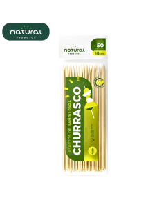 Espeto de bambu 18 cm com 50 unidades Natural