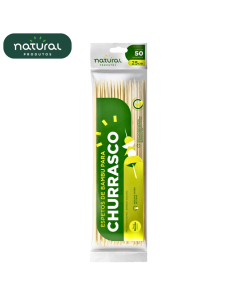 Espeto de bambu 25 cm com 50 unidades Natural