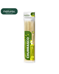 Espeto de bambu 30 cm com 50 unidades Natural